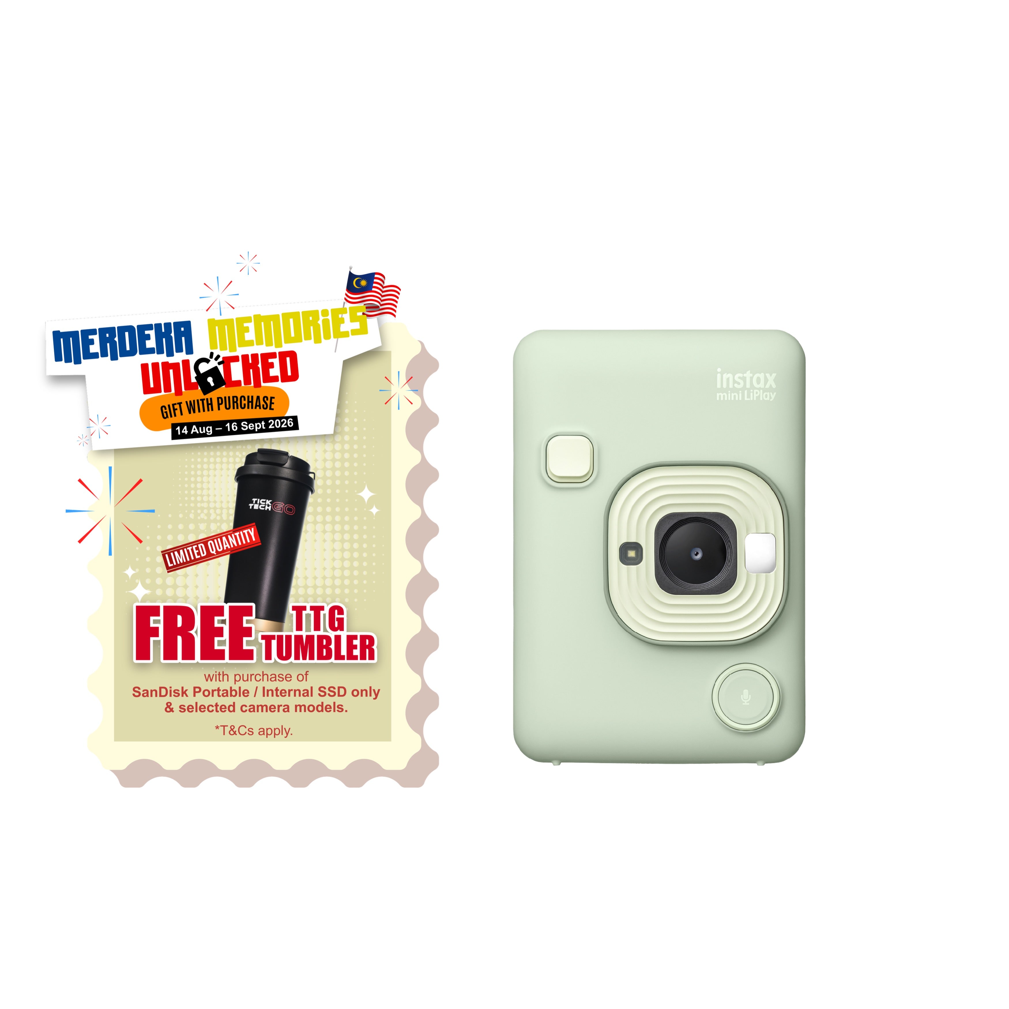FUJIFILM INSTAX Mini LiPlay 2 in 1 Hybrid Instant Camera (New Colors)-Instant Camera-futuromic